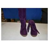Breckelles Purple Suede Slouch Boots 8.5