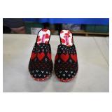 Betsyville Red & Black Knit Hearts Clogs