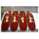 Set of 4 Geisha Girl 3D Wall Decor