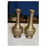 Pair of Brass Vases