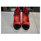Fredericks of Hollywood 4' Red Black Heels 8.5