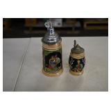 Pair of Small Lidded German Beer Steins