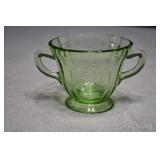 Vtg Federal Glass Madrid Green Footed Sugar Dish