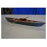 Vtg Wood Kayak with Oar Model
