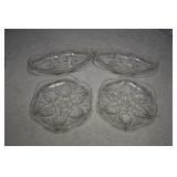 Set of 4 Renaissance Clear Glass Serving Dishes