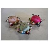 Set of 3 Vintage Silk Chinese Pin Cushions