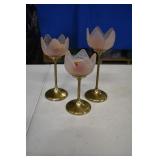 Set of 3 Tulip Votive Holders