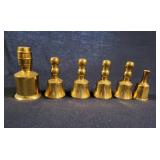 Six Brass Temple Bells