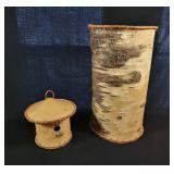 Birch Bark Birdhouse and Container