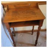 Wooden Writing Desk With Carved Top