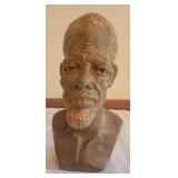 Carved Stone Bust of African Man