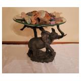 Elephant Glass Dish With Rocks