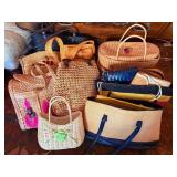 Vtg Woven Straw Handbags