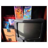 Vtg VHS Tape Collection with TV