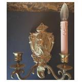 Vtg Fritz Brass Wall Sconce Fixture