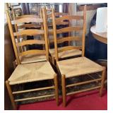 5 Vtg Wooden Ladder-Back Chairs