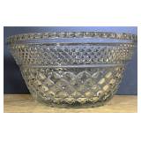 Vtg Pressed Crystal Glass Bowl with Chip