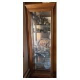 Vtg Wooden Curio Cabinet with Glass Shelves