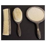 Vtg Ornate Vanity Set with Mirror