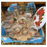 Vtg Christmas Drinkware and Decor Set