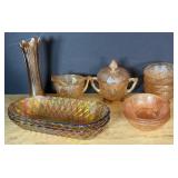 Vtg Marigold Carnival Glassware Set