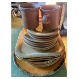 Vtg Set of McCoy Brown Stoneware Dinnerware