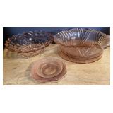 Vtg Pink Depression Glass Ware