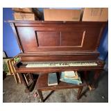 Vtg Upright Piano with Bench