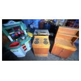 Vtg Wooden & Plastic Play Kitchens