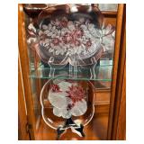 Vtg Glass Dishes with Floral Design