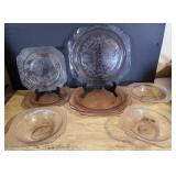 Vtg Pink Depression Glass Dishes