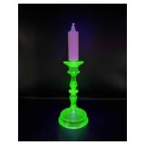 Uranium Glass Candlestick Holder