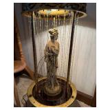 Oil Rain Lamp with Statue, ~29 Inches Tall