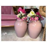 Ceramic Vases with Faux Flowers