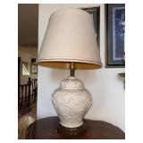 Table Lamp with Floral Pattern and Shade