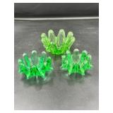 Vtg. Murano-Style Green Art Glass Nesting Bowls