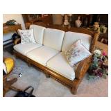Wood-Framed Sofa With Upholstered Cushions