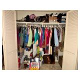 Closet Contents With Clothing and Accessories