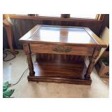 Wood Side Table With Storage Cabinet