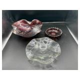 Three Art Glass Bowls