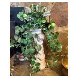 Cherub Plant Stand with Faux Greenery