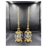 Gold Lucite and Candleholders