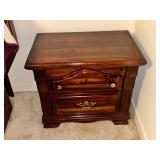 Wooden Nightstand with Brass Hardware