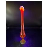 Amberina Glass Swung Vase