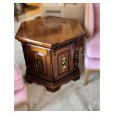 Hexagonal Wooden Side Table With Storage