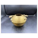 Brass Bowl with Floral Accents