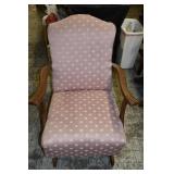 Vintage Pink Upholstered Rocking Chair