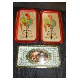 Set of 3 Metal Serving Trays