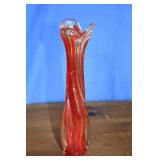 MCM Hand Blown Art Glass Swung Vase