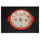 Temptations Ceramic Cherry Pie Dish w/ Stand